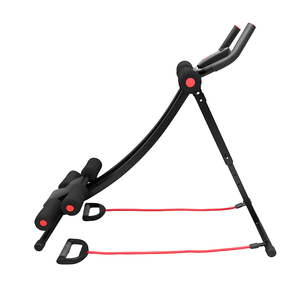 FitCrush™ Foldable Ab Trainer – Core & Total Body Machine with LCD Display